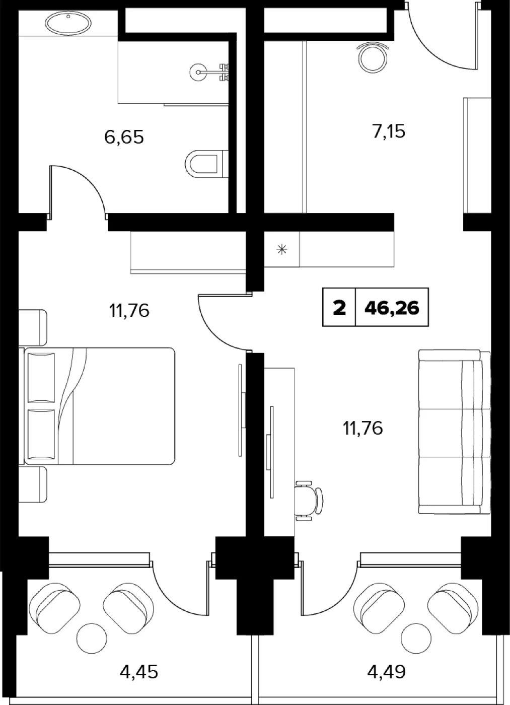 46.26 м²